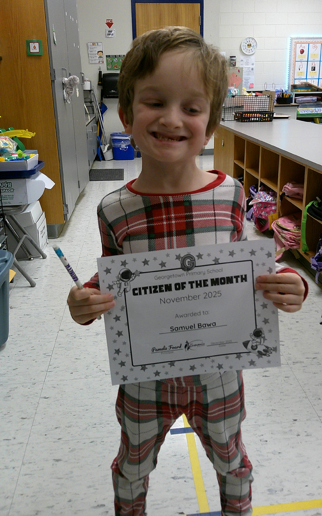 Samuel Bawa - citizen of the month for his class
