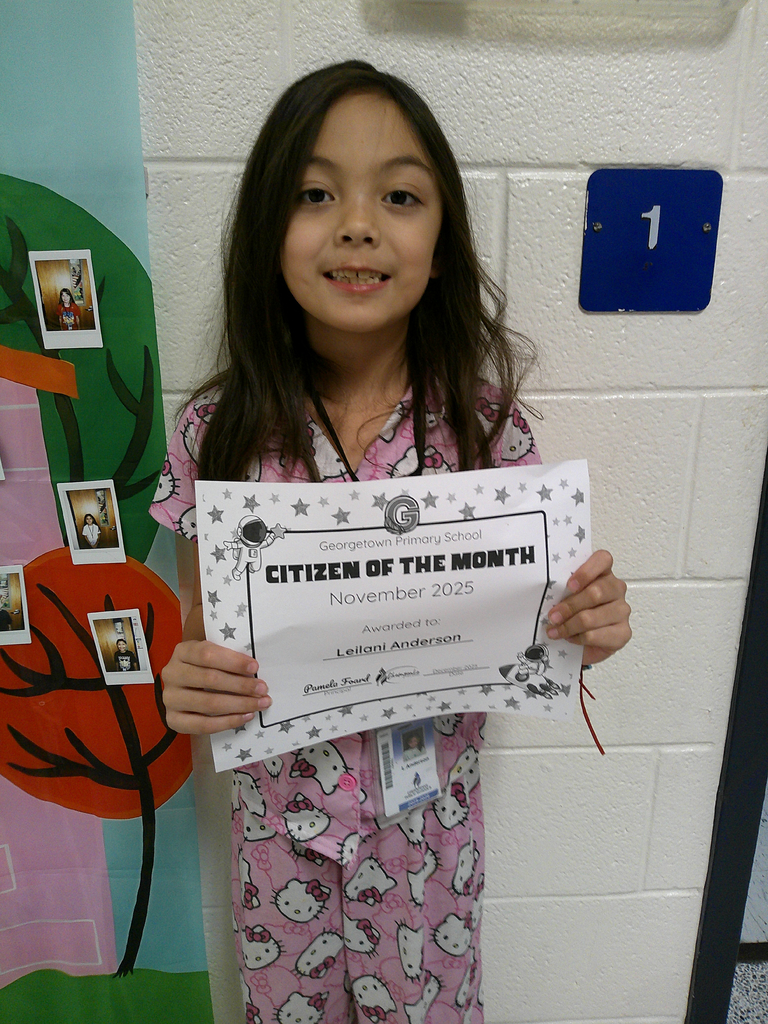 Leilani Anderson - citizen of the month for her class