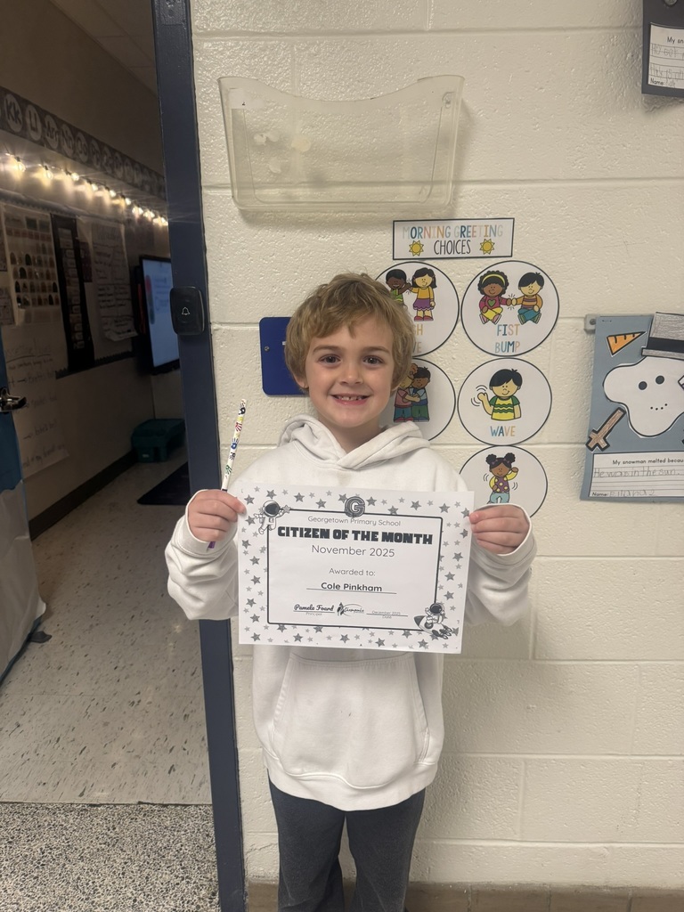 Cole Pinkham - Citizen of the Month for his class