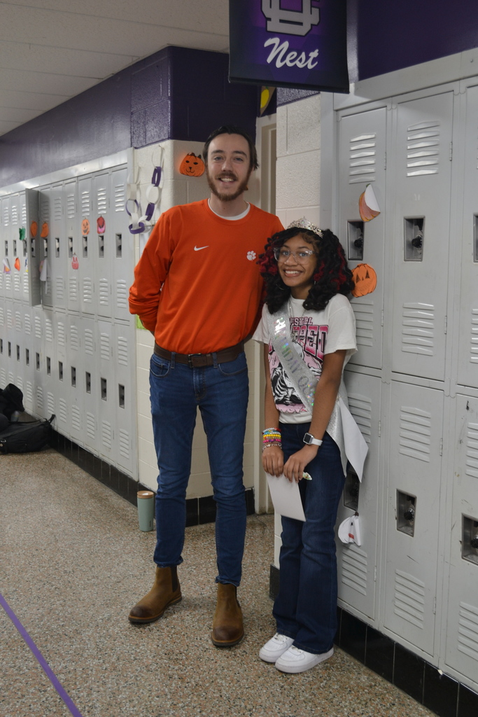 A teacher and student dressed up for college day!
