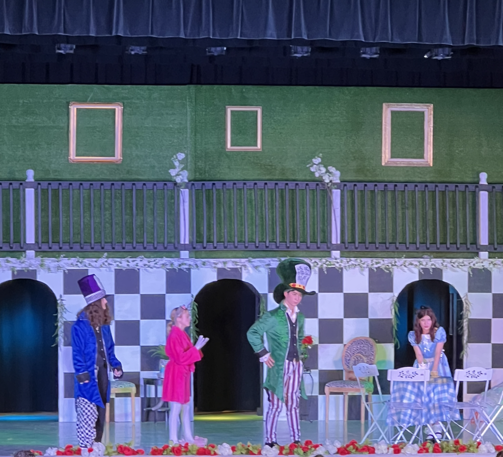 students in the theatre production