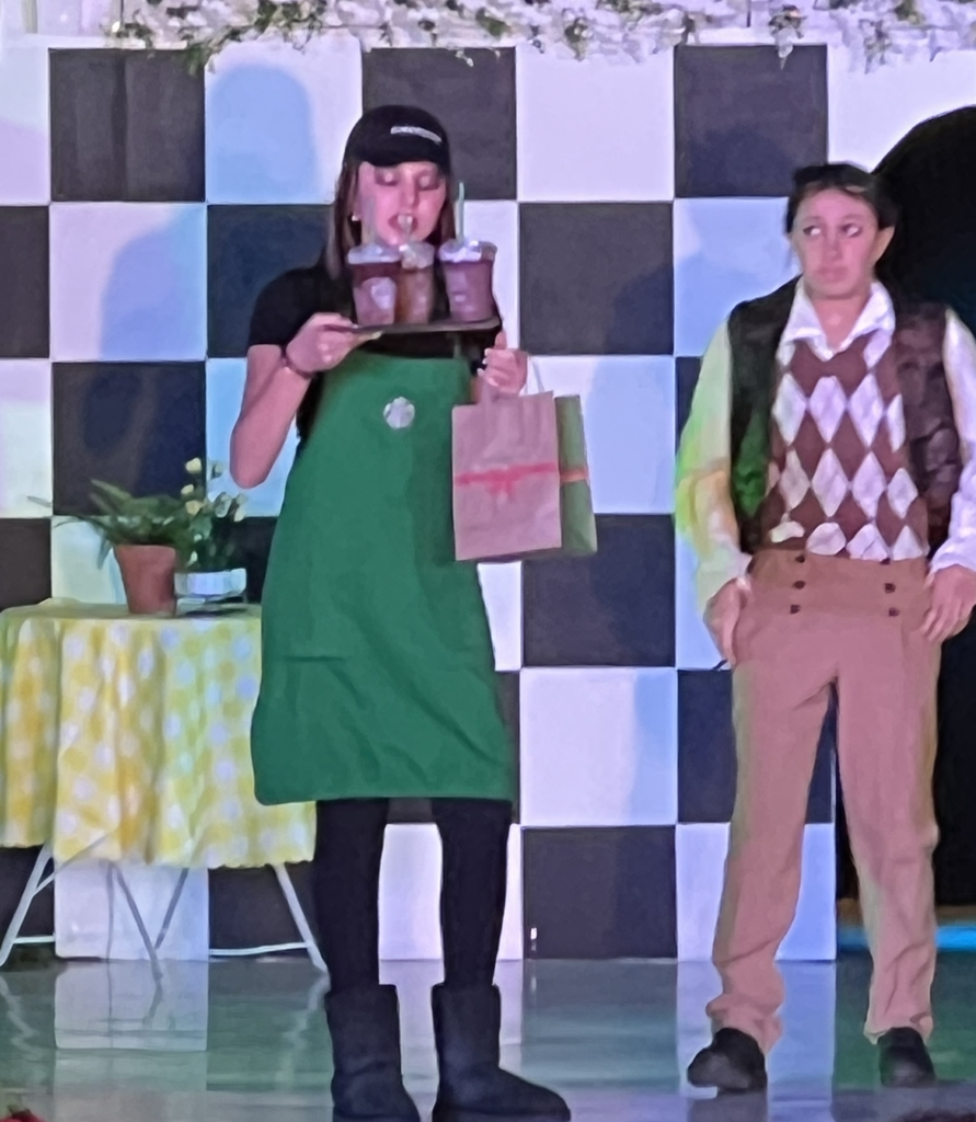 students in the theatre production