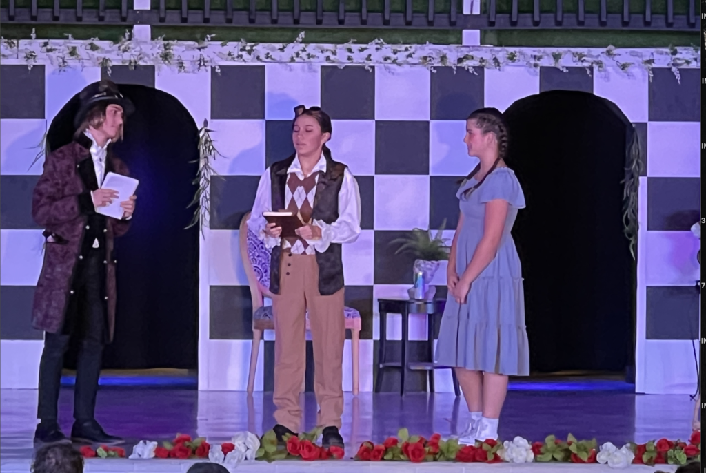 students in the theatre production
