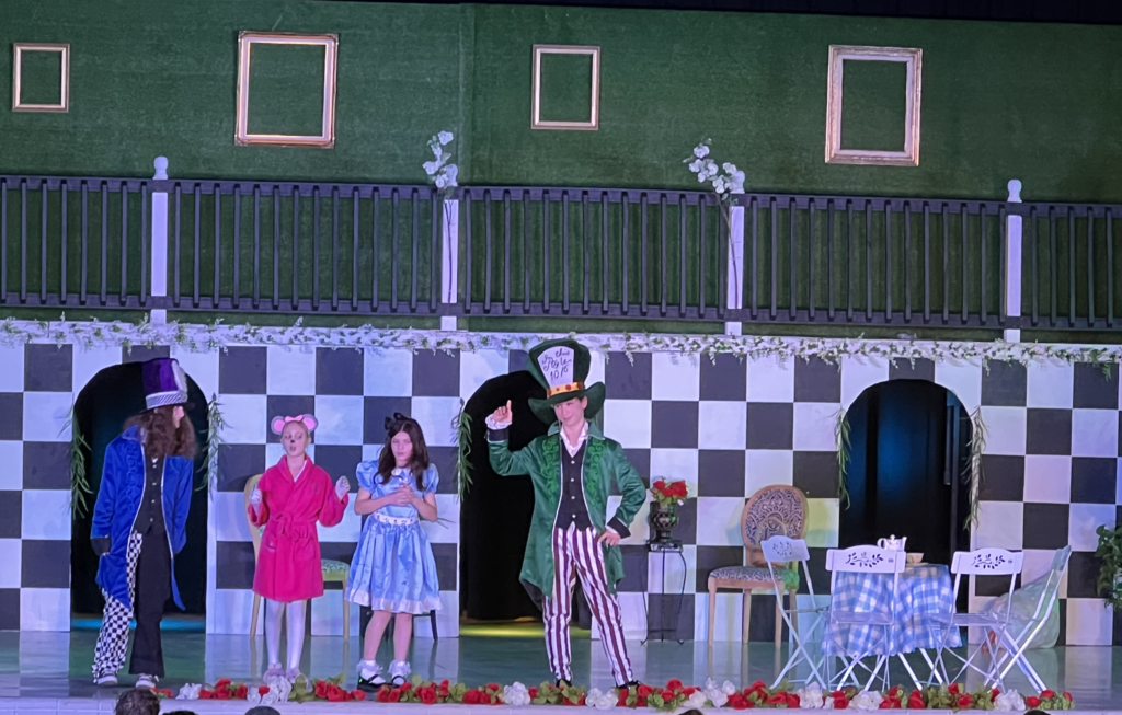 students in the theatre production