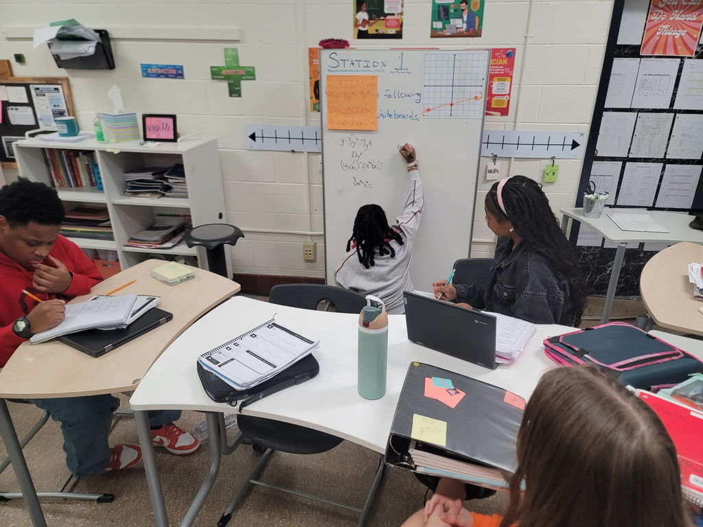 Students reviewing math 