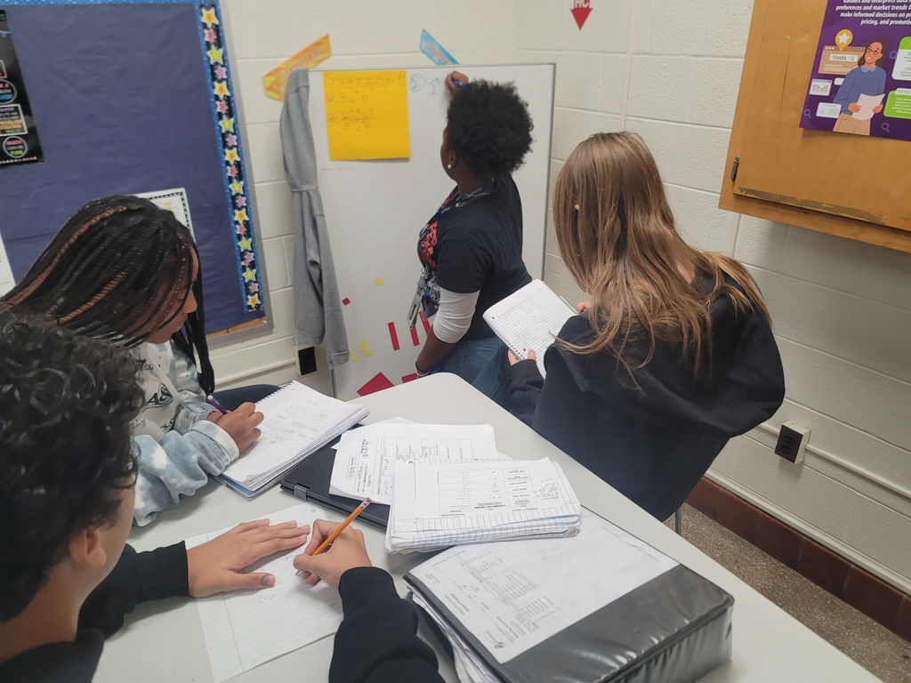 Students reviewing math 