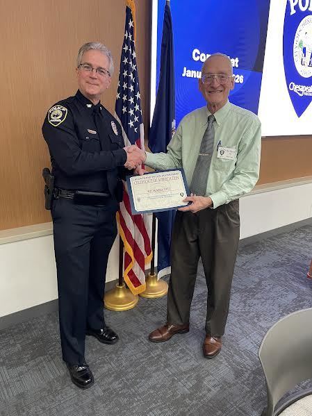 Mr. Titi being recognized by the Chesapeake Police Dept.