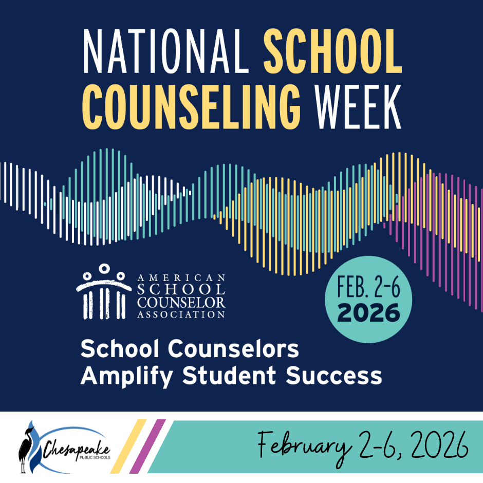 MIXED Colors with dark blue back ground that says National School Counseling Week by the American School Counselor Association