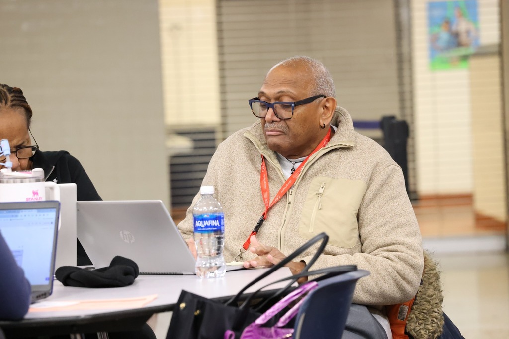 Male teacher learning