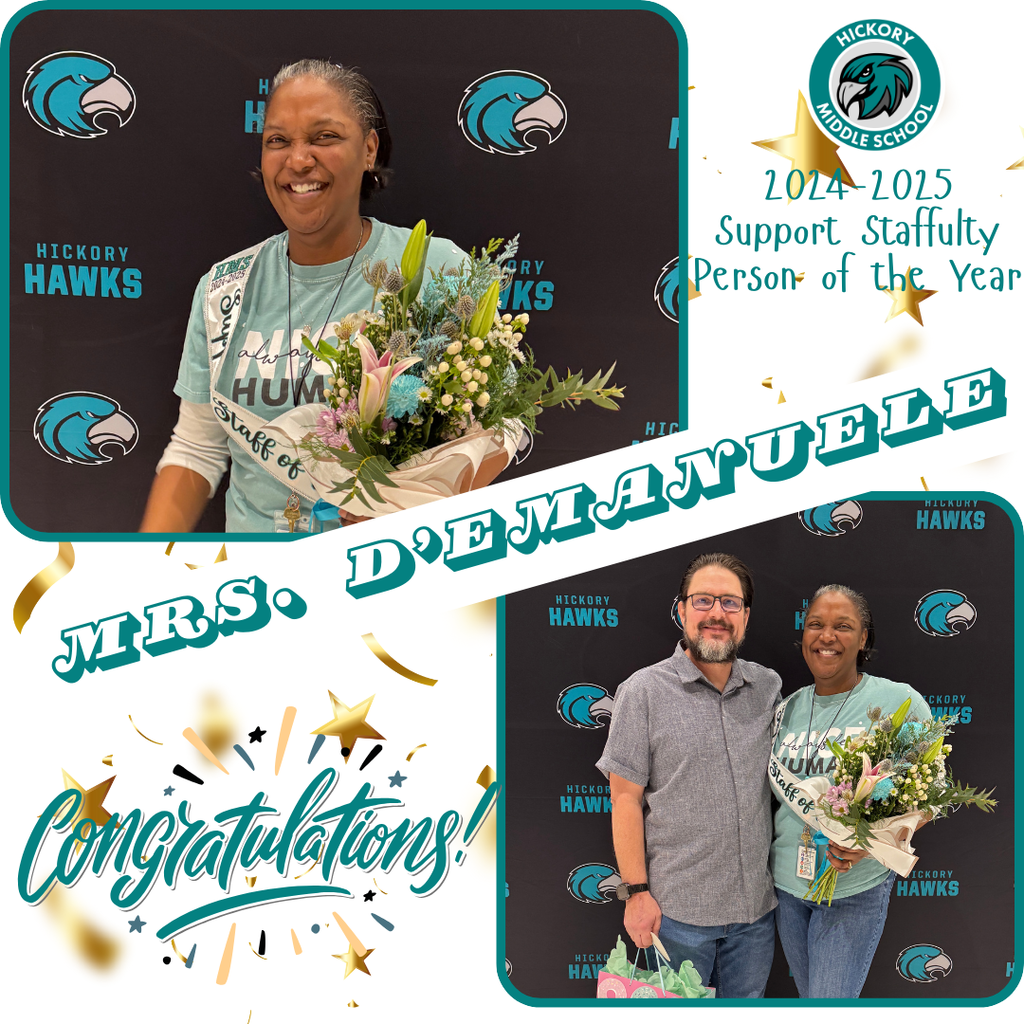 2024-2025 Support Staffulty Person of the Year, Mrs. D'Emanuele Congratulations!