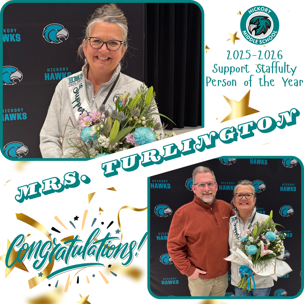 2025-2026 Support Staffulty Person of the Year, Mrs. Turlington Congratulations!