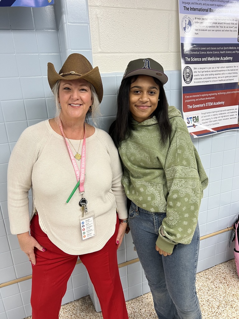 Students and Teachers participating in Hat Day!