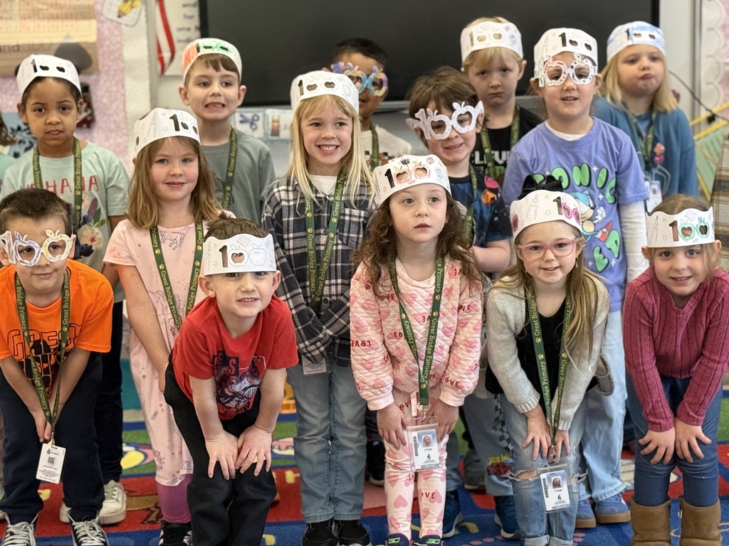 Mrs. Tucker's kindergarteners on the 100th day of school