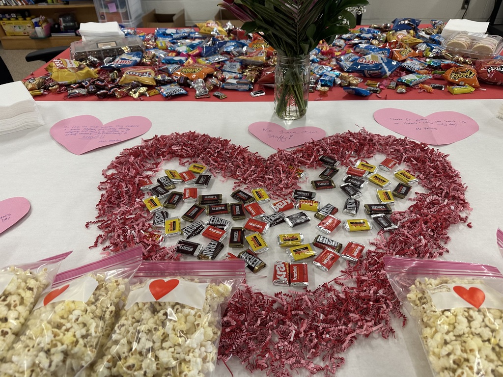 This Valentine’s Day, our Instructional Leadership Team treated the IRMS staff to sweets and popcorn to show their love and appreciation. ❤️