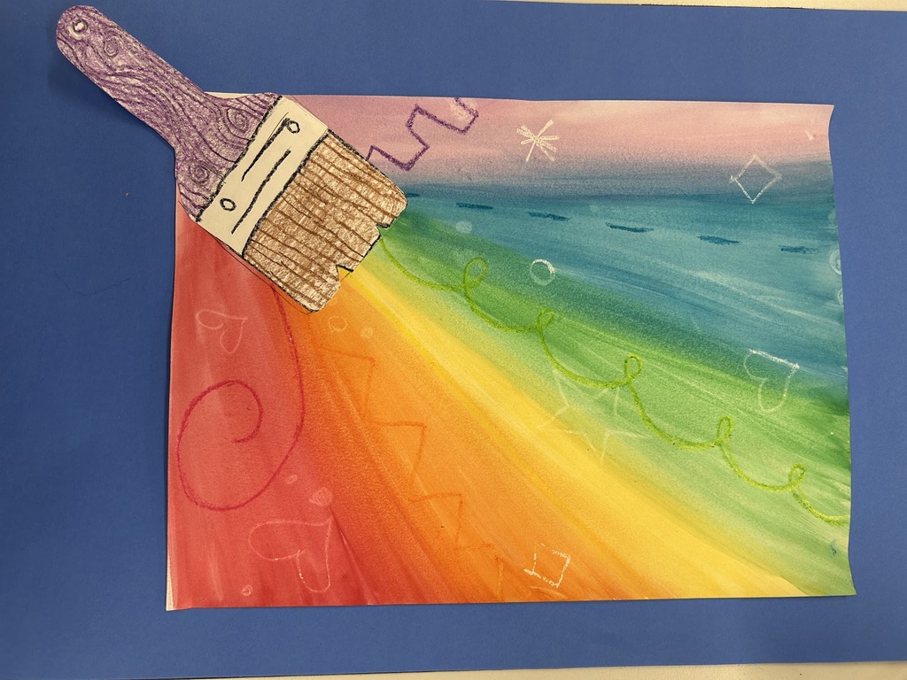 paint brush painting rainbow drawing