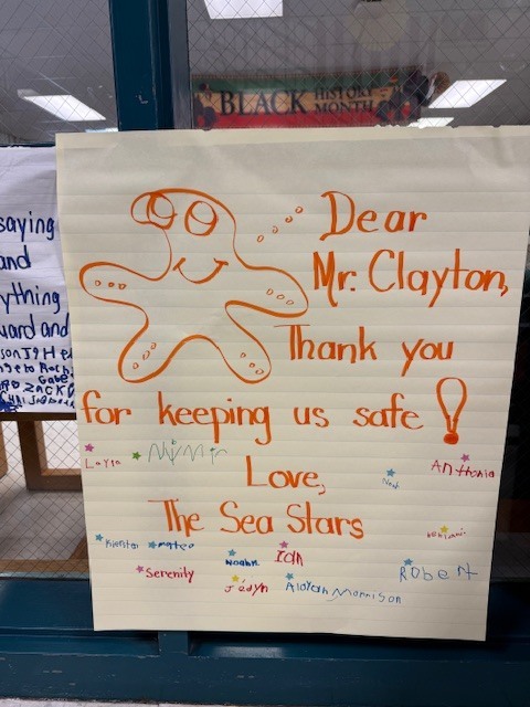 Thank you note from kindergarten