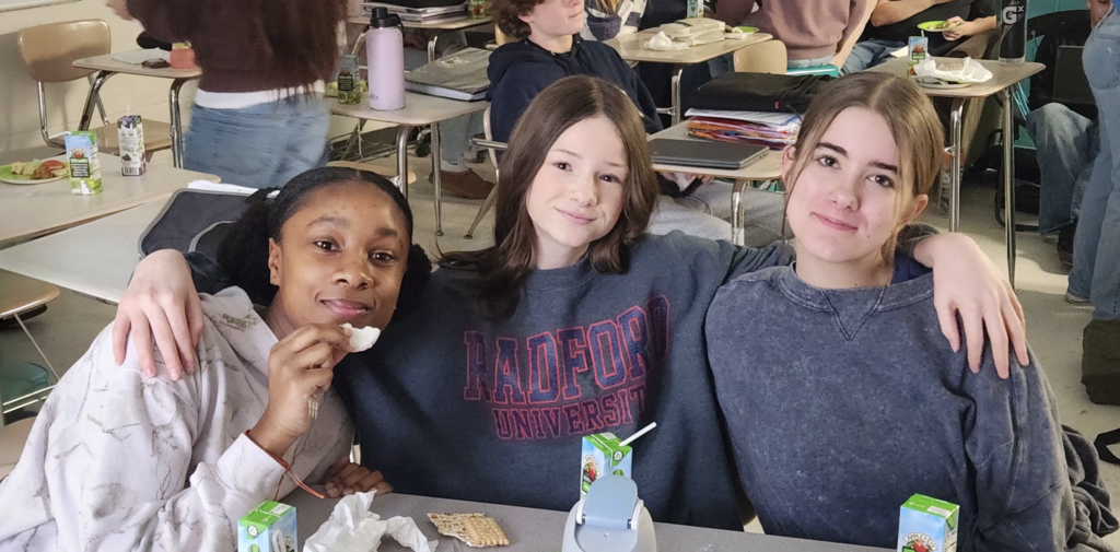 students trying Jewish foods