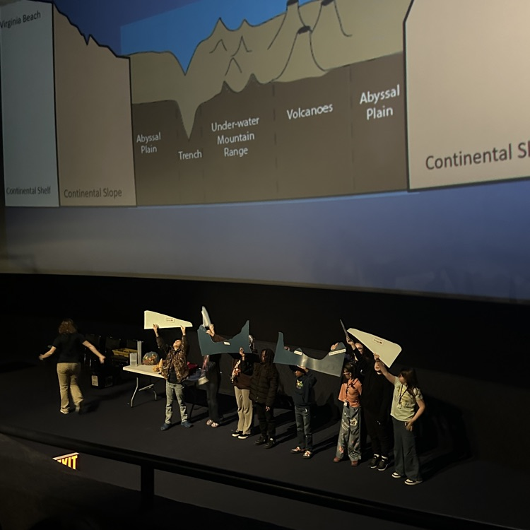 students holding up the ocean floor