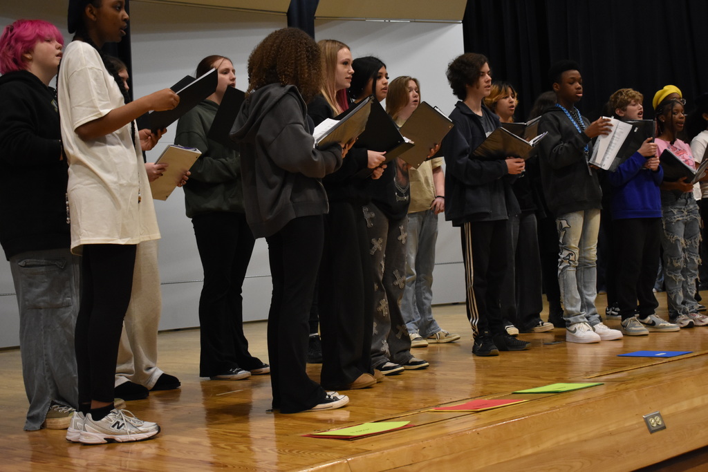 Our Chorus performing at the Black History Month Assembly