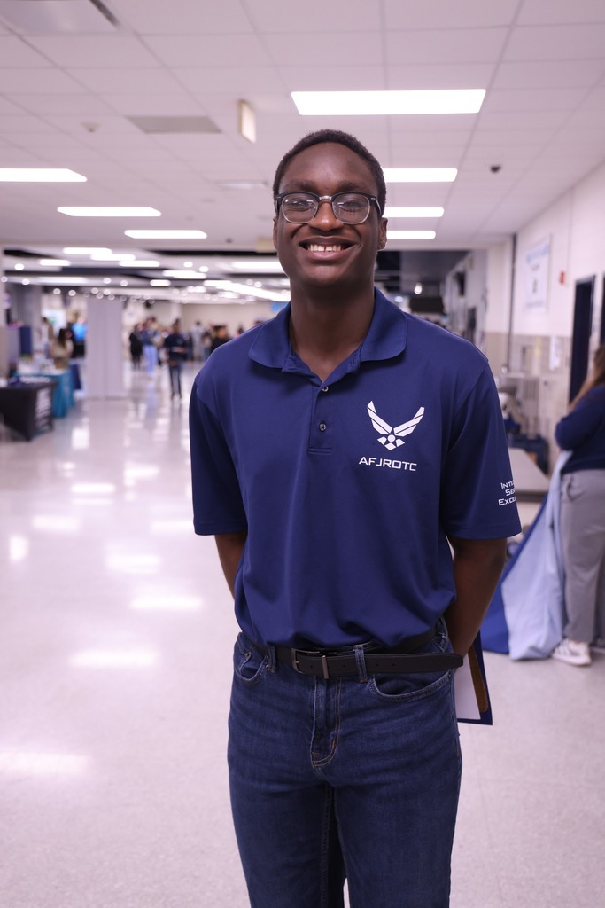 A student in the JROTC program smiling.
