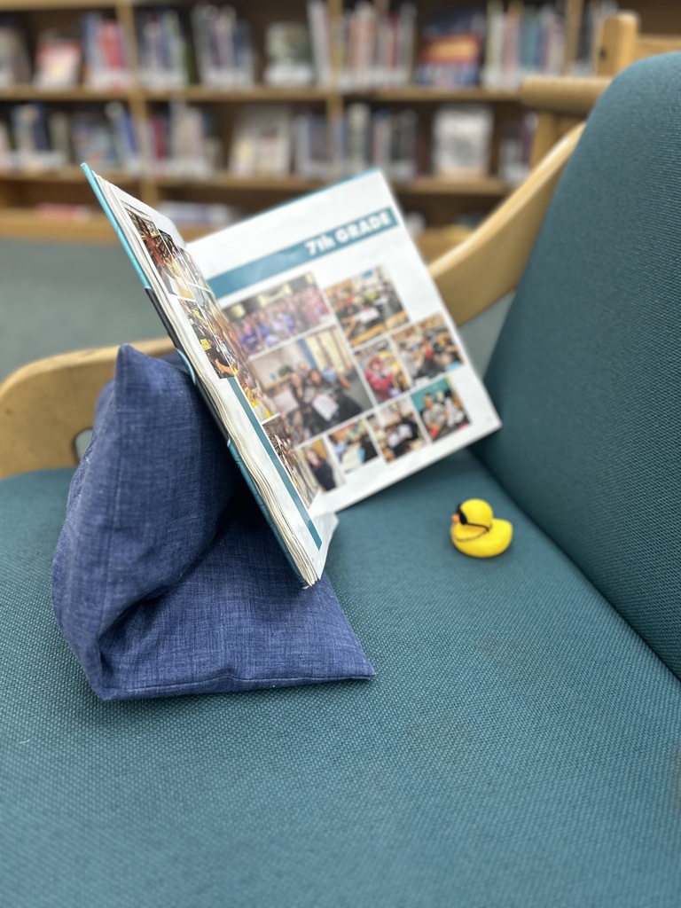 little ducky reading the yearbook