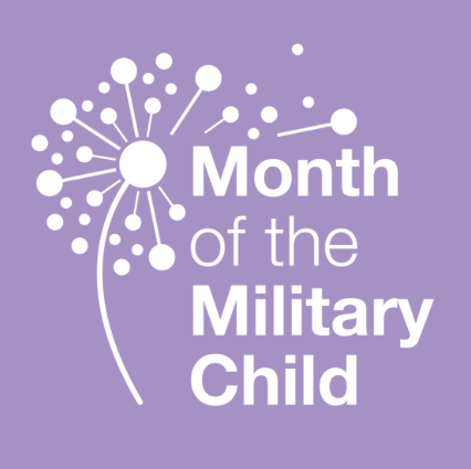 Month of the military child with dandelion in the background