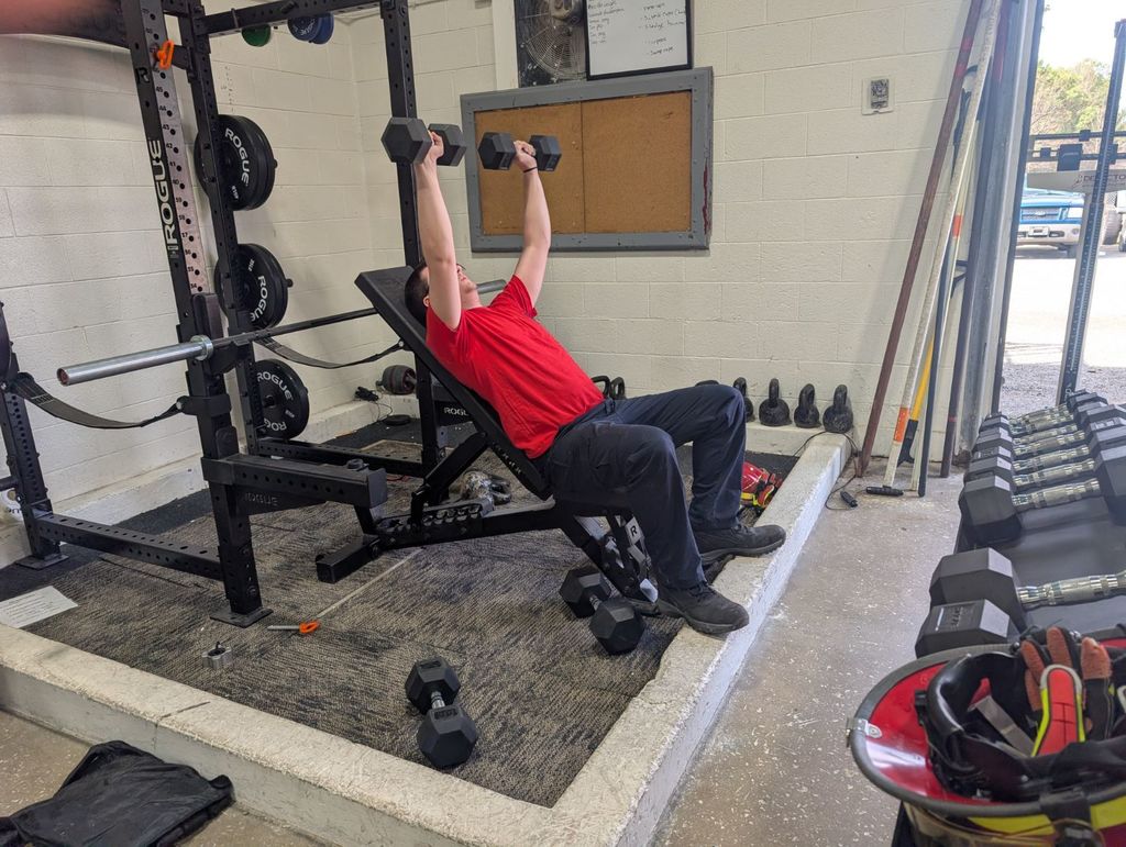 Firefighting students practicing their fitness