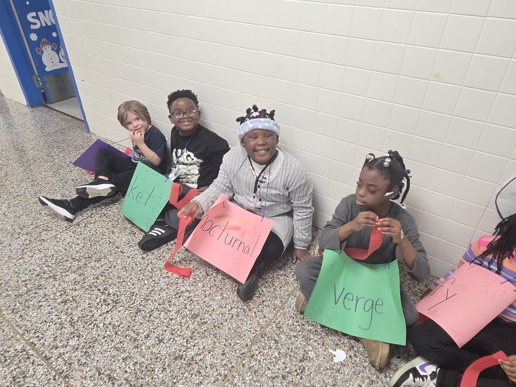 Students from Mrs. C's class waiting to see the parade.