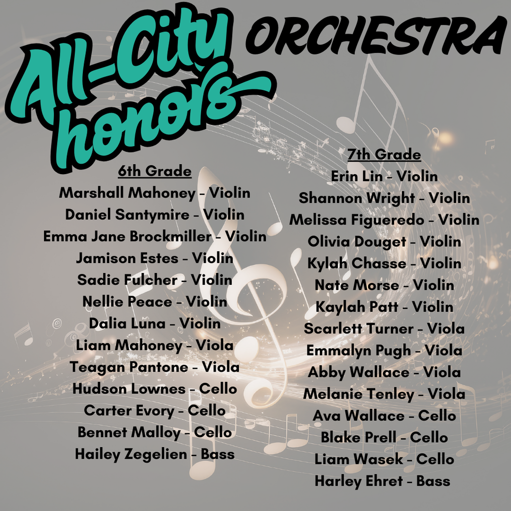 All city honors Orchestra and 6th and 7th grade honors