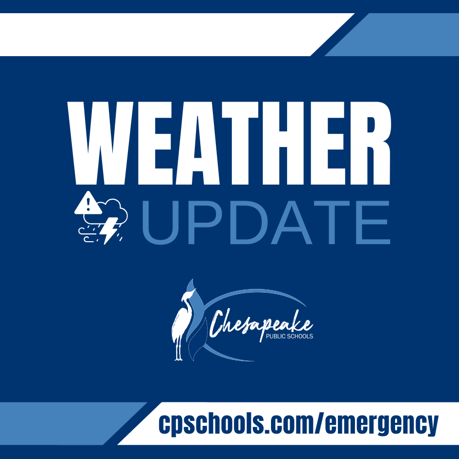 weather update with storm icon and CPS logo