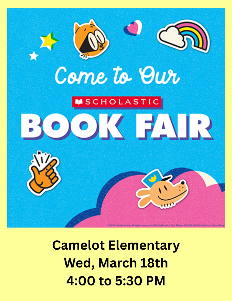 Camelot elementary family book fair night flyer
