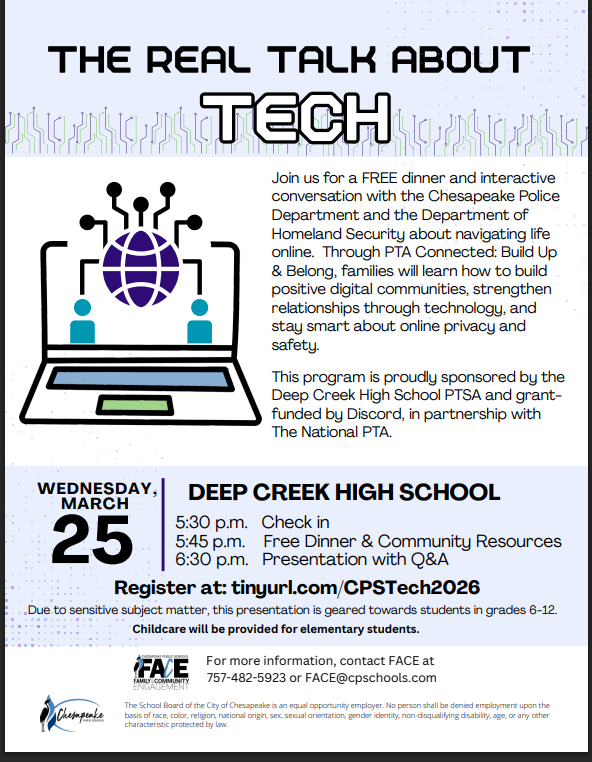 Community Event: The Real Talk About Tech Flyer