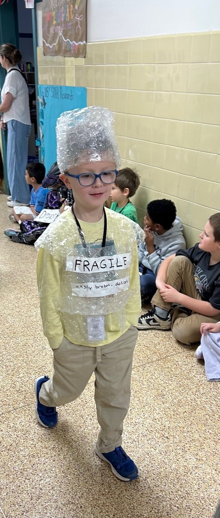 student dressed up for the vocabulary parade 