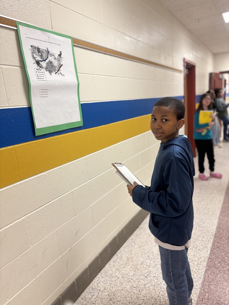 5th grade student analyze map to answer weather question