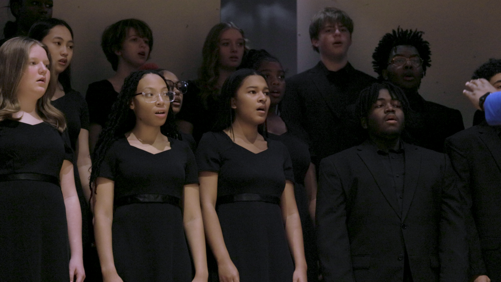 choral students singing