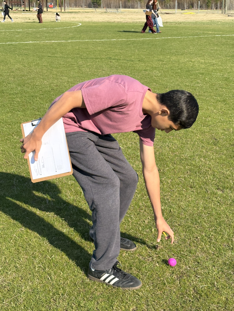 student finding an egg 
