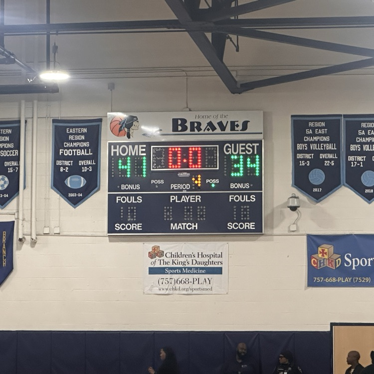 on the scoreboard for the Braves Home 41 and guest is 34