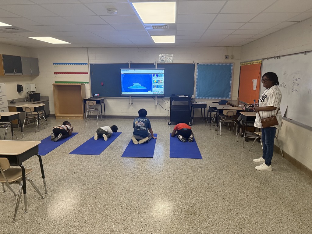 Students relaxing doing Yoga!