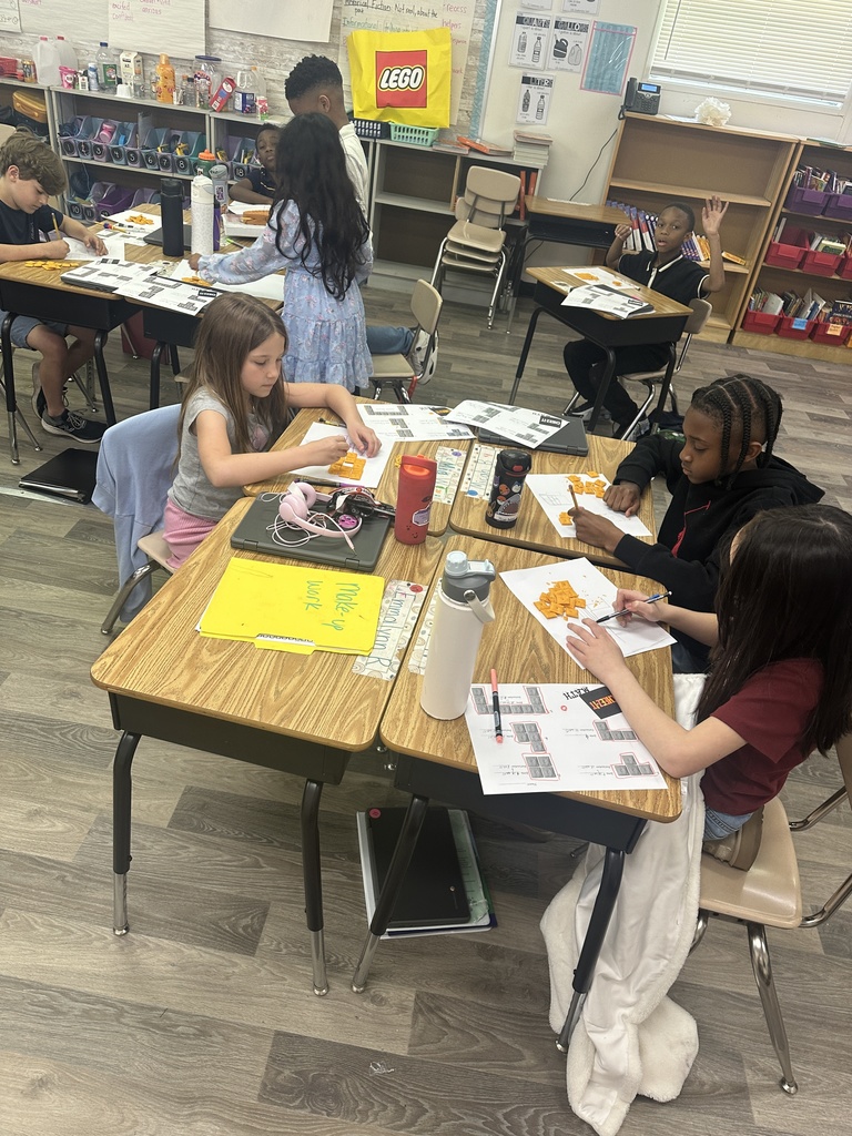 Mrs. Vogels' using Cheez-its to learn about perimeter and area.