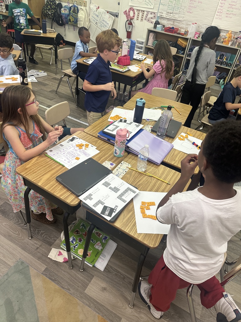 Mrs. Vogels' using Cheez-its to learn about perimeter and area.