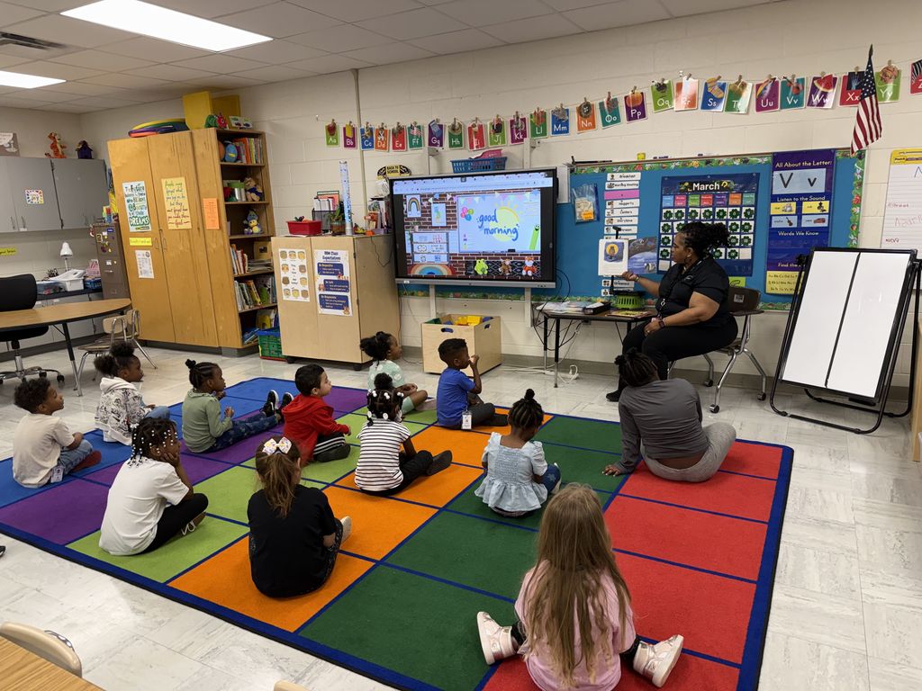 Guest reader with Mrs. Carnrike's class