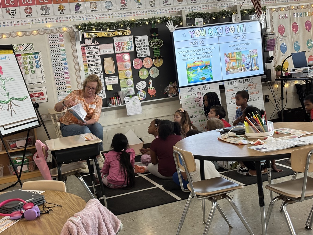Guest reader with Mrs. Johnson's Class