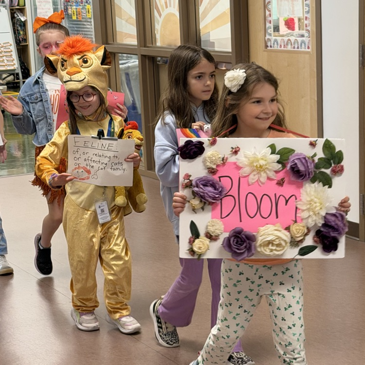 students proudly walking in 2nd grade’s vocabulary parade