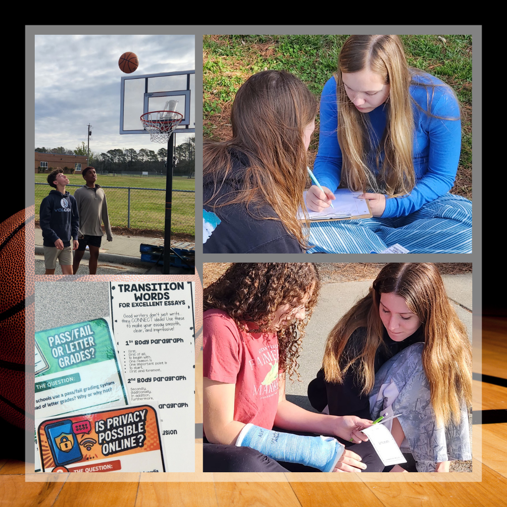 Students working together to review essay writing