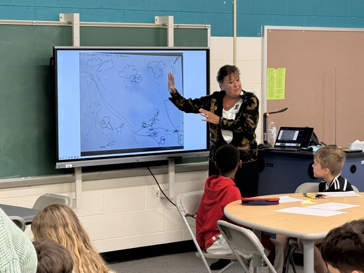 Adrienne Sawyer demonstrates what students will do with their groups.