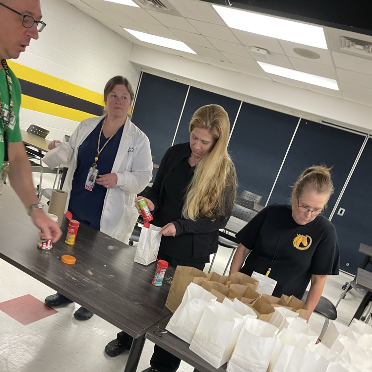 staff getting popcorn