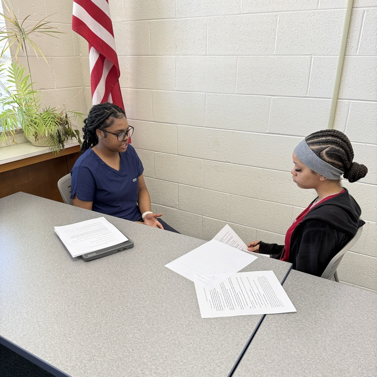 students practicing their interview skills