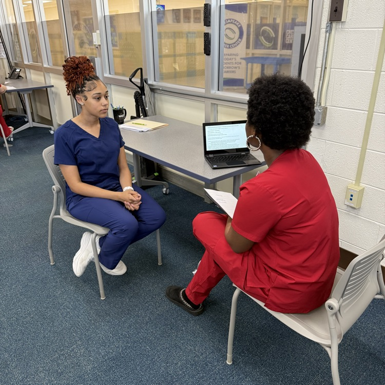 students practicing their interview skills