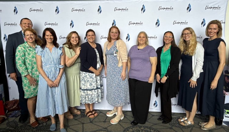 A group of GBP staff and PTA members enjoying their morning at the State of the Schools breakfast