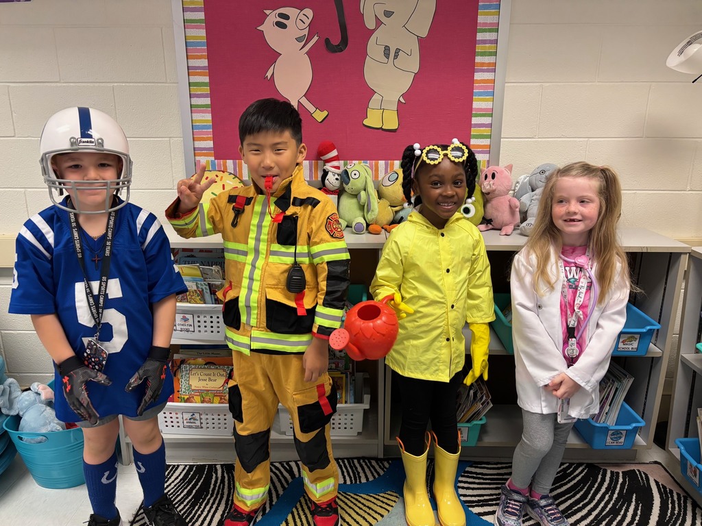 students dressed up for career day 